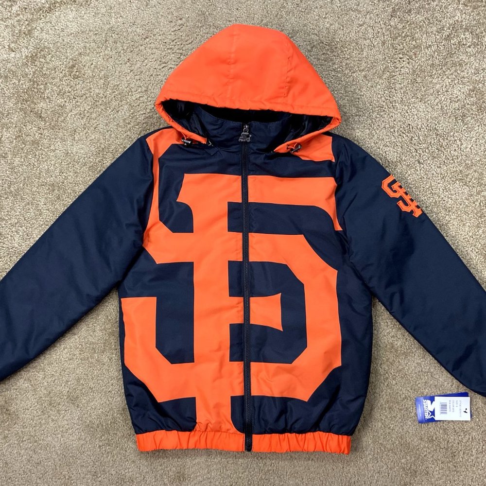 SAN FRANCISCO GIANTS MLB Full Zip STARTER: BIG LOGO  Hooded Jacket  4X